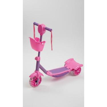 Imagem de Patinete Infantil 3 Rodas Musical Luzes Cesta Roxo - Congratulations S