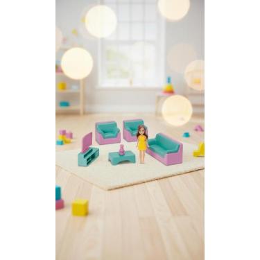 Imagem de Kit Casinha Boneca Sala Cozinha Quarto 3 Ambientes - Congratulations S