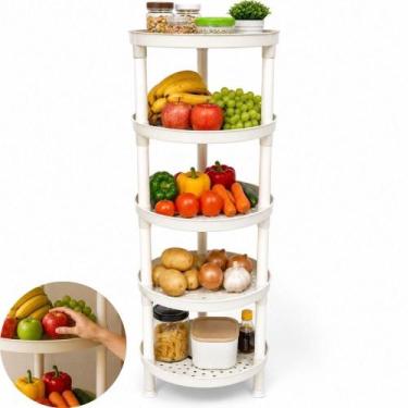 Imagem de Fruteira Redonda 5 Andares Plástica Multiuso Compacta - Yeet