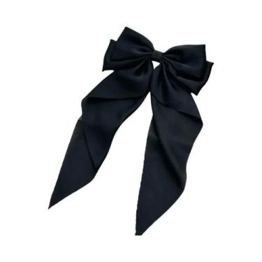 Imagem de Presilha De Cabelo Feminina Elegante De Cetim Com Laço, Grampos De Cab