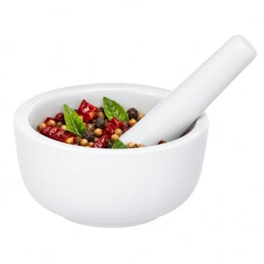 Imagem de HIC Kitchen Almofariz e pilão para moer especiarias e ervas e comprimidos de esmagamento, porcelana branca fina