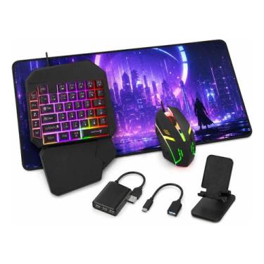 Imagem de Kit Mobilador Celular One Hand Mouse Gamer Mousepad 90x40 - resetshop