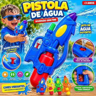 Imagem de Pistola de Água Infantil com Reservatório Integrado e Design Colorido Azul 3