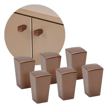 Imagem de Puxador Ponto 1 Furo Quadrado Penteadeira Closet 160 6 pçs (Cobre Fosco)