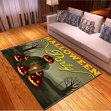 Imagem de Tapete de área para quarto e sala de estar - Trick Or Treat 3D ilusão de Halloween estilo quadrado contemporâneo tapete confortável tapete para berçário tapete de decoração de casa - Halloween 7 200 x 150 cm/80 x 50 cm