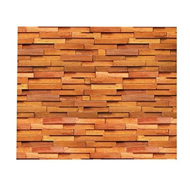 Imagem de WSWJDW Home Decor 3D PVC Madeira Granulado Adesivos de Parede Papel Tijolo Pedra Efeito Rústico Autoadesivo Autocolante Decoração de Casa Sala, 45 cm x 10 m