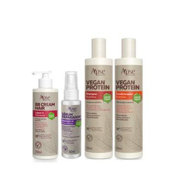 Imagem de Apse Vegan Protein Shampoo E Condicionador + Bb Cream + Sérum Reparado