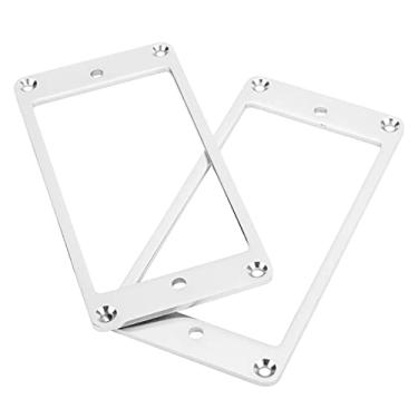 Imagem de Anel de captador de guitarra elétrica, captador de metal moldura plana acessórios para instrumentos musicais duráveis ​​para captadores de guitarra(Prata)