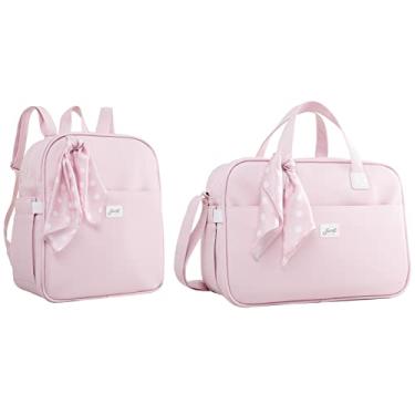 Imagem de Kit Bolsa Maternidade Mochila Trocador Candy Just Baby Rosa