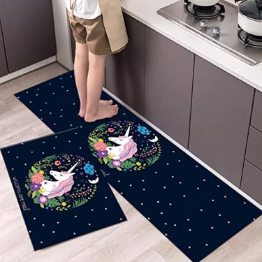 Imagem de jia cool Conjunto de tapetes de cozinha antifadiga 1 peça tapetes de cozinha antiderrapante 40 x 100 cm acolchoado confortável tapete de pé à prova d'água tapete de cozinha