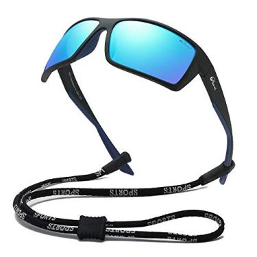 Imagem de Óculos de sol Bevi Sports lentes polarizadas/armação TR 90 com dobradiças de mola para homens e mulheres ciclismo corrida beisebol, Azul, 2.6