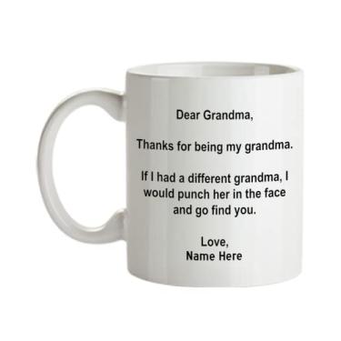 Imagem de Caneca personalizada Dear Grandma - Thanks for being my Grandma Gifts - Caneca de café para avó - Caneca de café de 325 ml