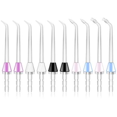 Imagem de MySmile Conjunto de 10 peças de reposição de bicos de irrigador oral – compatível com irrigador bucal Waterpik, inclui pontas clássicas, periodontais e buscadoras de placas