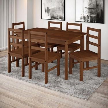 Imagem de Conjunto Mesa Jantar + 6 Cadeiras Sofia NOGAL