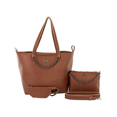 Imagem de Bolsa Kit Feminina Sacola Necessarie e Porta Cartão Retta (Caramelo)