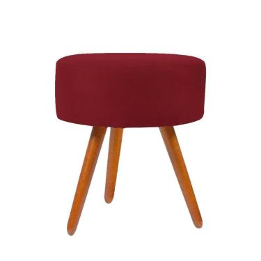 Imagem de Puff Para Sala Redondo Pé Palito Suede marsala