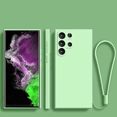 Imagem de Capa de telefone de cordão de silicone líquido para Samsung S22 Ultra S21 Plus S20 FE Note 20 10 Pro S10 Lite S9 S8 Capa macia, verde menta, para nota 10 Lite