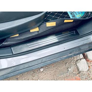 Imagem de GZBFTDH Acessórios de carro Protetor de soleira de porta, para Nissan Kicks 2021 2022 Placa de proteção de limite, painéis de proteção de entrada de porta de peças automotivas (interior, preto)