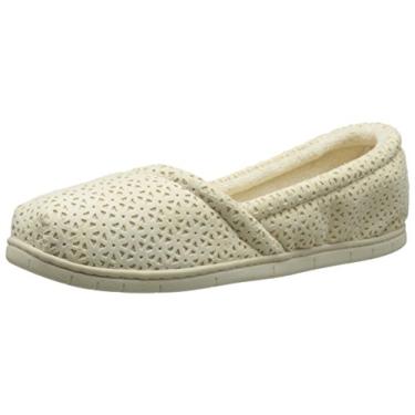 Imagem de Dearfoams Women's Perfed Microsuede Espadrille Flat, Creme Brulee, Small/5-6 M US