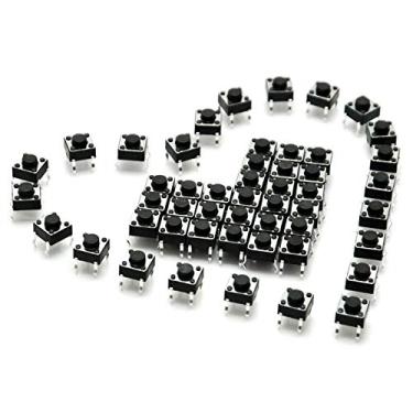 Imagem de Gikfun Botão TACT de 6 x 6 x 5 mm para Arduino PCB (pacote com 50 peças) EK1019