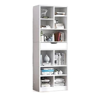 Imagem de KIZQYN Estante de livros Armário de armazenamento de sala de estar Estante vertical econômica contra detritos de parede Prateleira de chão Estante doméstica (Cor: Verde, Tamanho: 153x20x50CM)