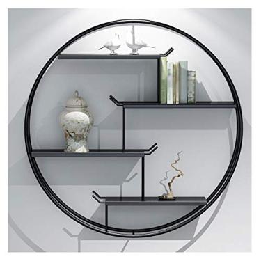 Imagem de KIZQYN Estante de livros flutuante de parede de metal, estante de parede resistente para escritório quarto sala de estar rack de armazenamento de maquiagem banheiro (preta) estante de livros