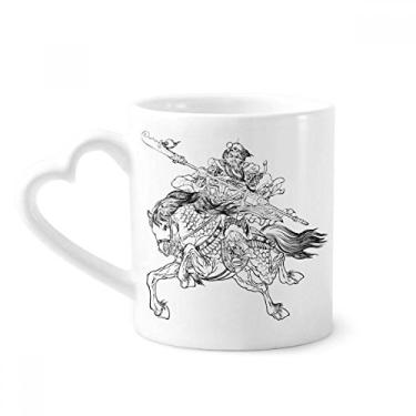 Imagem de Masterpiece Caneca The Romance Three Kingdoms Caneca de café cerâmica copo de coração de vidro