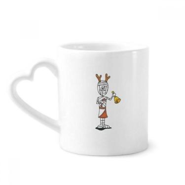 Imagem de Caneca muleta de chifres de múmia Hórus sino de café cerâmica copo de coração de vidro
