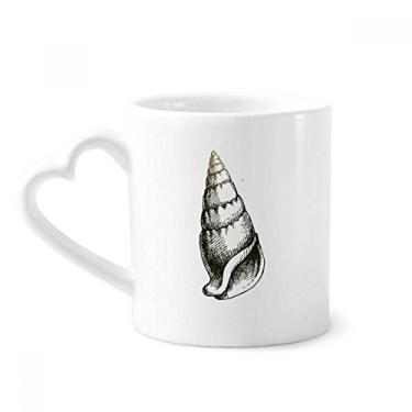 Imagem de Caneca com estampa de caracol preto da vida marinha copo de coração de vidro