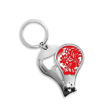 Imagem de Cortador de unhas do zodíaco animal de galo cortado de papel China abridor chaveiro tesoura