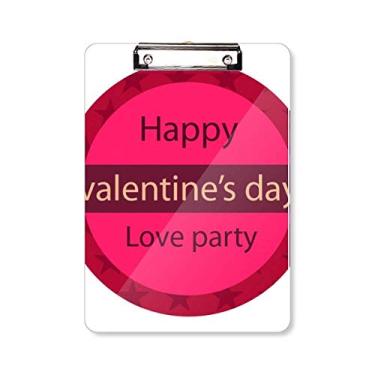 Imagem de Rosa redondo feliz dia dos namorados amor prancheta pasta bloco de escrita placa de suporte A4