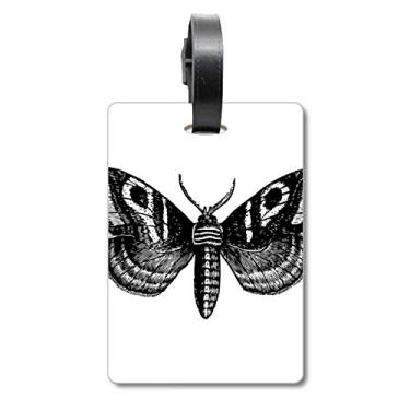 Imagem de Borboleta preta com padrão simples etiqueta de bolsa de bagagem cartão de bagagem pendurado etiqueta de etiqueta, Multicolorido.