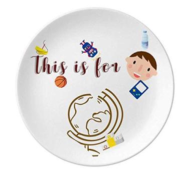 Imagem de Globe World Teach Aid Prato de porcelana para jantar redondo masculino