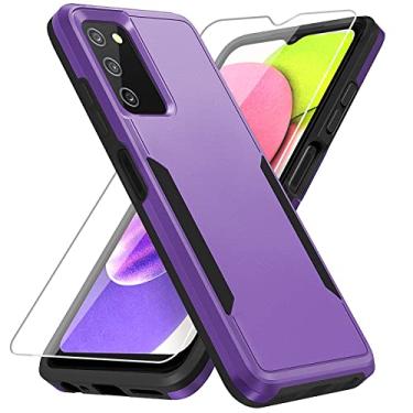Imagem de Warsia Capa para celular Samsung A03S, capa para Samsung A03S com protetor de tela [teste de queda de grau militar] Capa protetora resistente resistente à prova de choque para Galaxy A03S, roxa