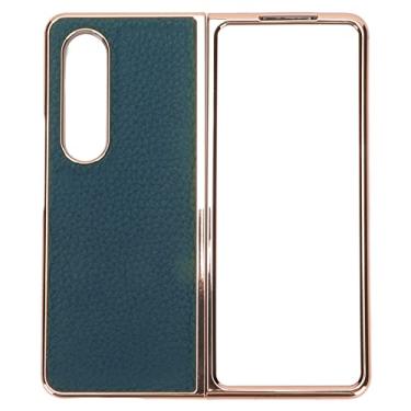 Imagem de Capa de Telefone Nanogalvanizada, Elegante Capa de Telefone Dobrável Com Padrão de Estrela à Prova de Choque Anti-riscos para Negócios (Azul)