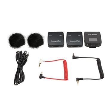 Imagem de de Microfone Sem Fio, Modo Estéreo Mono de Canal Duplo de 2,4 GHz Microfone de Lapela DSP Cancelamento de Ruído Inteligente Som Claro Microfones de Lapela Sem Fio