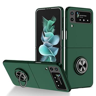 Imagem de Para Galaxy Z Flip 3 4 Capa à prova de choque Armor Magnet Ring Kickstand Bracket Back Cover Case For Samsung Galaxy Z Flip 1 2 5G Cases,green,for Galaxy Z Flip 2