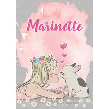 Imagem de Marinette: Notizbuch A5 | Personalisierter vorname Marinette | Geburtstagsgeschenk für Frau Mutter Tochter Schwester | Nettes Mädchen mit Bulldogge | 120 Seiten liniert, Kleinformat A5 (14,8 x 21 cm)