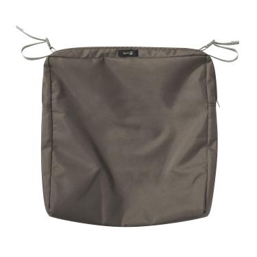 Imagem de Classic Accessories Ravenna Capa de almofada quadrada para assento externo de 48 x 48 x 7,6 cm, resistente à água, capa de almofada para cadeira de móveis de pátio, cinza-escuro