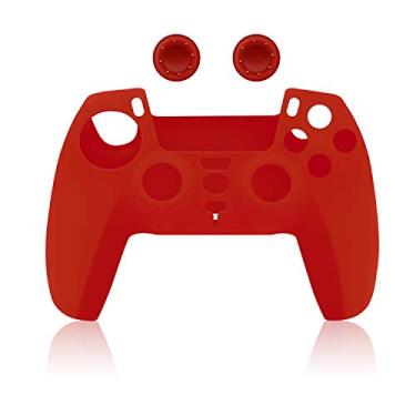 Imagem de Capa de silicone para Sony Playstation 5 PS5 DualSense Controller(Vermelho)