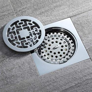 Imagem de Dreno de piso Ralo de aço inoxidável Filtro de janela cheia de cobre Dreno de piso Grande fluxo Desodorante à prova de insetos Dreno de piso de banheiro anti-retrocesso