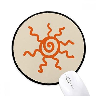 Imagem de Mouse pad laranja pintado à mão sol sol mesa escritório tapete redondo para computador