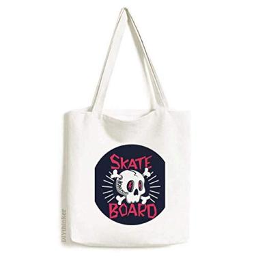 Imagem de Skate Board indiano esqueleto sacrifício Totem sacola de lona, bolsa de compras, bolsa casual