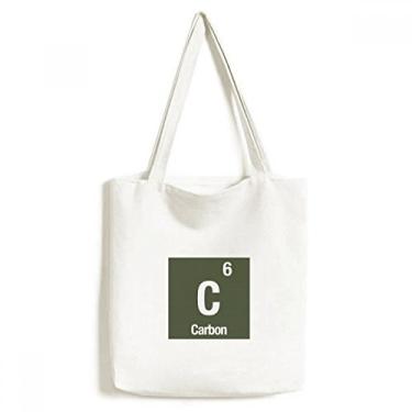 Imagem de C Bolsa de lona com elemento químico de carbono, bolsa de compras casual