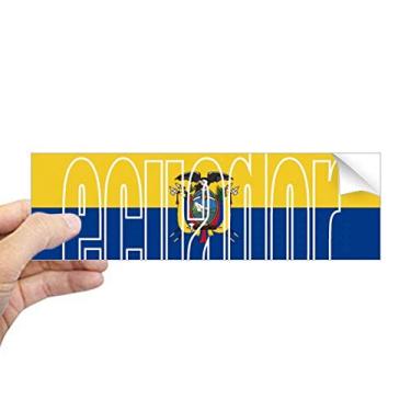 Imagem de DIYthinker Adesivo retangular para para-choque com nome da bandeira do país, do Equador, decalque para janela