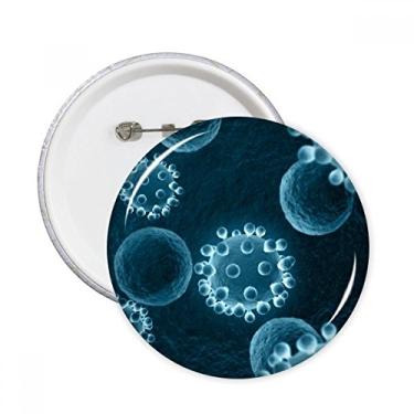 Imagem de Célula azul ciência padrão criatura pinos redondos distintivo decoração roupas 5 peças presente