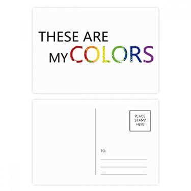 Imagem de LGBT Bandeira de arco-íris "Estas são minhas cores" conjunto de cartões postais de aniversário cartão de agradecimento