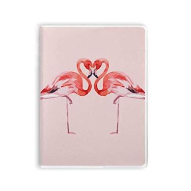 Imagem de Diário de capa macia com estampa de flamingo, presente Art Deco, para amantes de casais