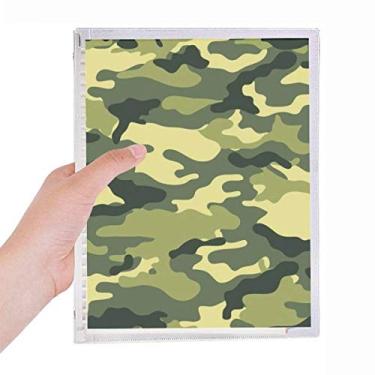 Imagem de Caderno com estampa de arte em grão de camuflagem com folhas soltas e diário recarregável