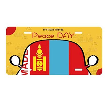 Imagem de DIYthinker Placa de licença Made in Mongólia Country Love Decoração de carro Dia da Paz